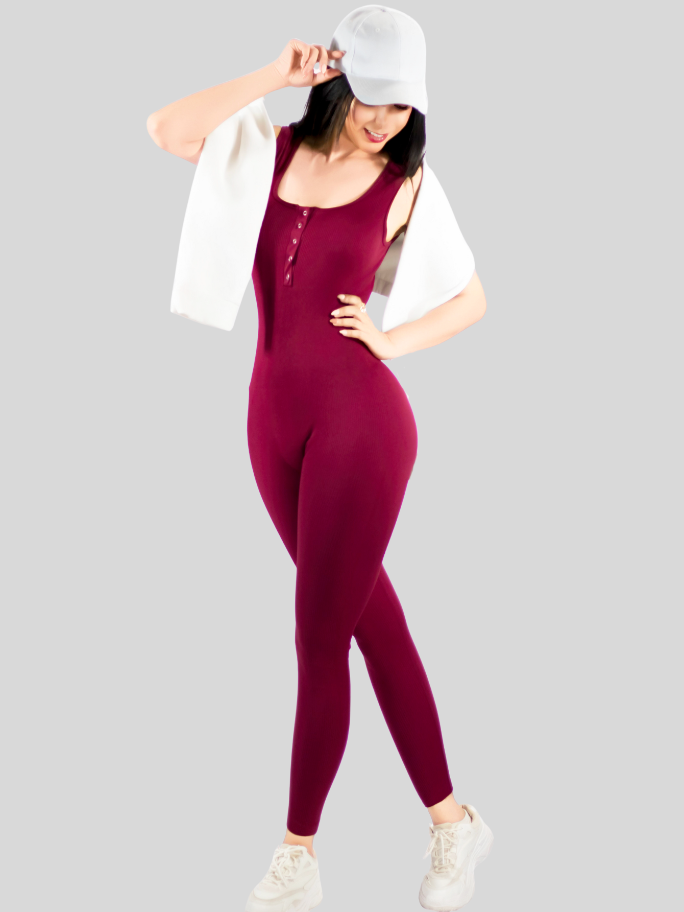 Foto 3 pulgar | Enterizo Deportivo Conj-079 Vino Moldea Tu Cuerpo con Estilo y Comodidad para Mujer