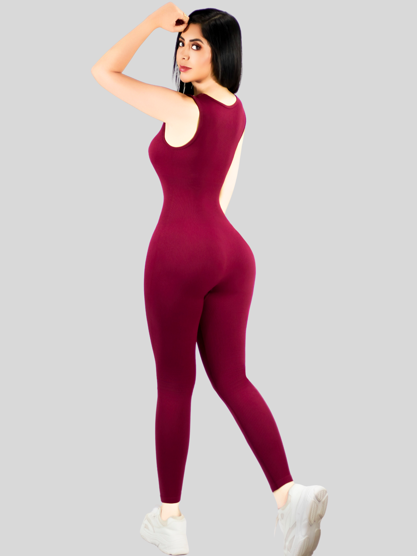 Foto 3 | Enterizo Deportivo Conj-079 Vino Moldea Tu Cuerpo con Estilo y Comodidad para Mujer