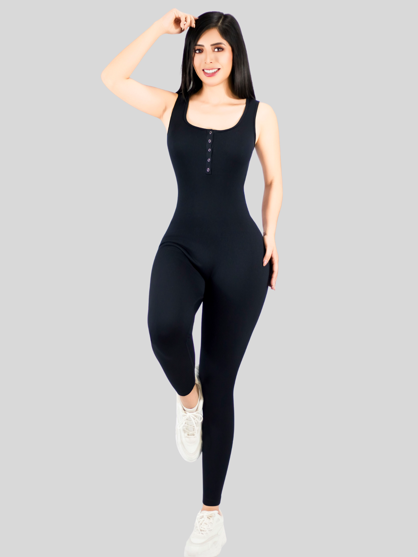 Foto 3 pulgar | Enterizo Deportivo Conj-079 Negro Moldea Tu Cuerpo con Estilo y Comodidad para Mujer