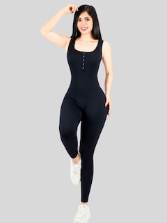 Foto 2 | Enterizo Deportivo Conj-079 Negro Moldea Tu Cuerpo con Estilo y Comodidad para Mujer