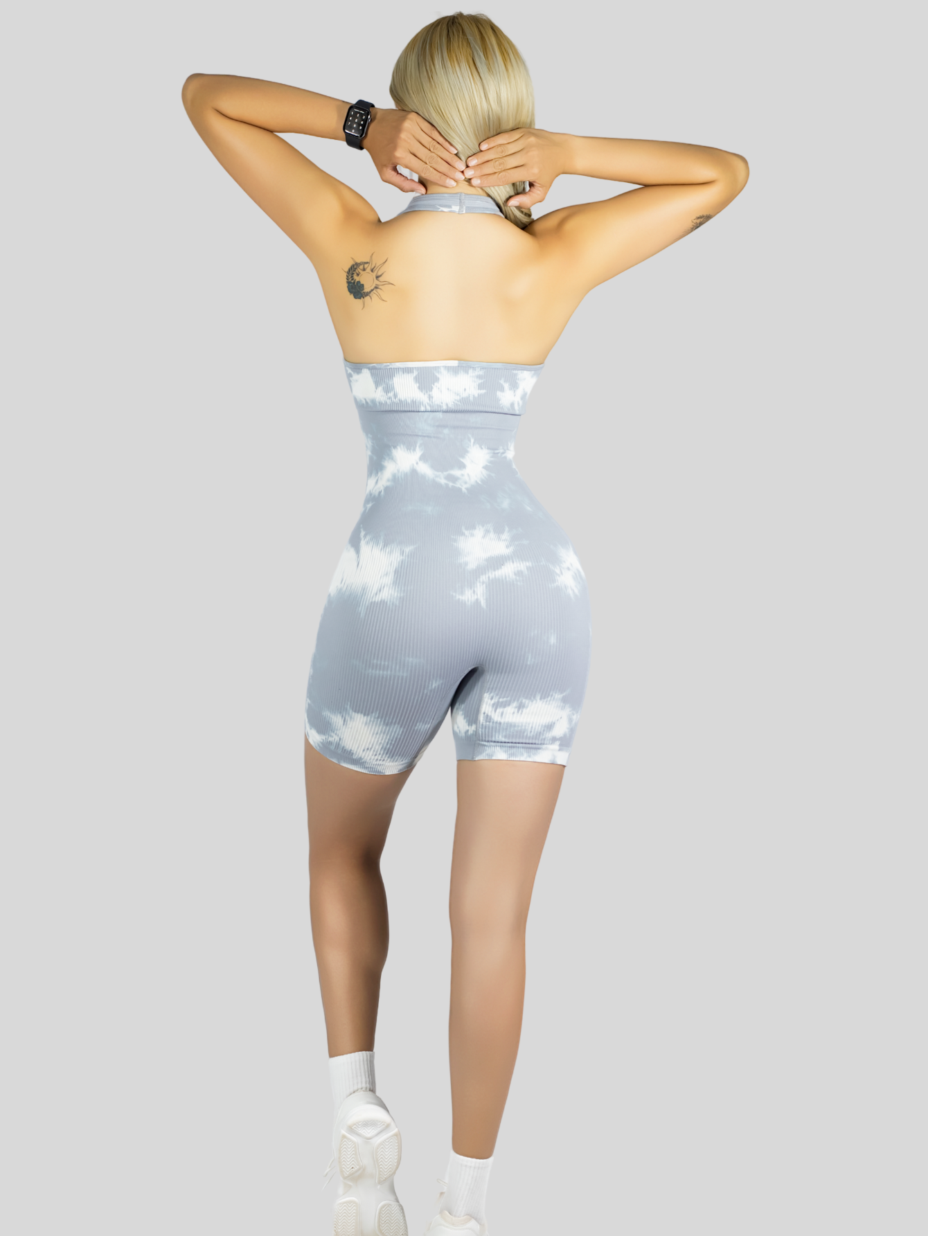Foto 4 pulgar | Body Deportivo Mujer Enterizo Conj-078 Gris Claro Jumpsuit Gym Fitnes Yoga