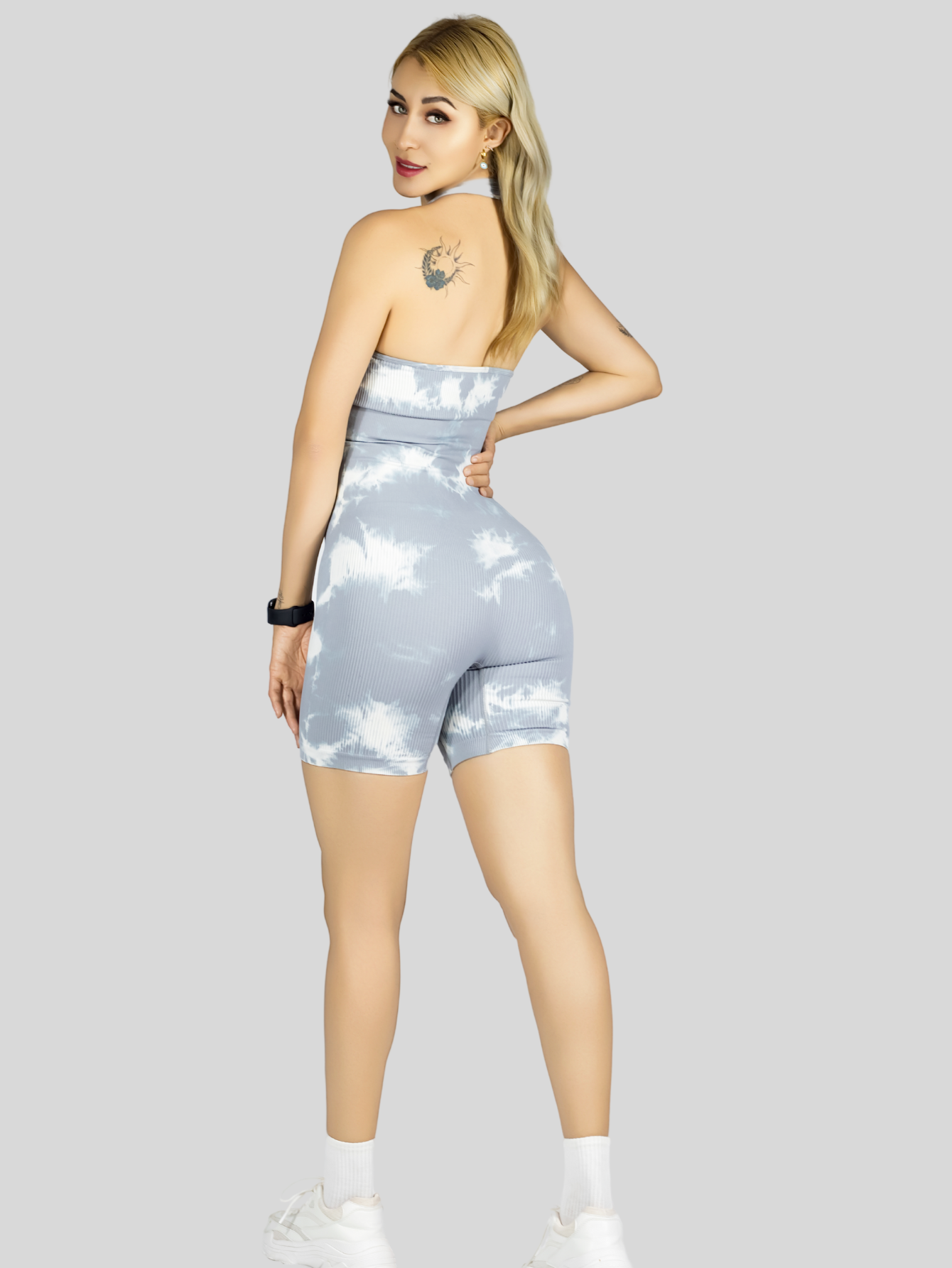 Foto 5 pulgar | Body Deportivo Mujer Enterizo Conj-078 Gris Claro Jumpsuit Gym Fitnes Yoga