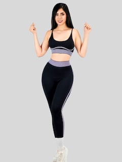 Foto 2 | Conjunto Deportivo 2 Piezas Top Y Leggings Conj-080 Negro Mujer Gym Yoga O Casual