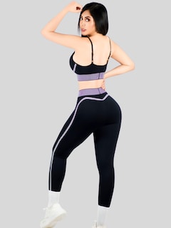 Foto 3 | Conjunto Deportivo 2 Piezas Top Y Leggings Conj-080 Negro Mujer Gym Yoga O Casual