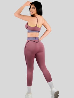Foto 3 | Conjunto Deportivo 2 Piezas Top Y Leggings Conj-080 Rosa Mujer Gym Yoga O Casual