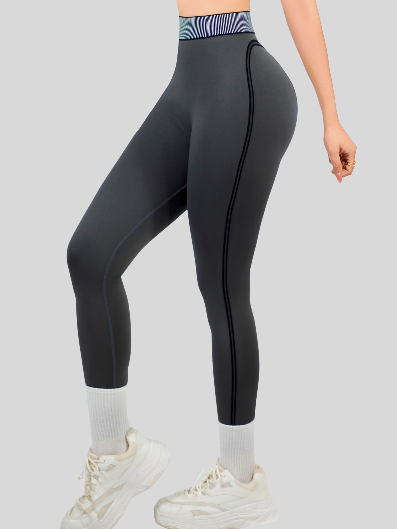 Foto 7 pulgar | Conjunto Deportivo 2 Piezas Top Y Leggings Conj-080 Gris Oscuro Mujer Gym Yoga O Casual
