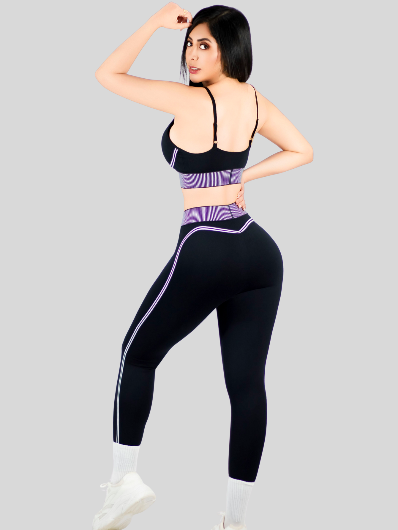 Foto 4 pulgar | Conjunto Deportivo 2 Piezas Top Y Leggings Conj-080 Negro Mujer Gym Yoga O Casual