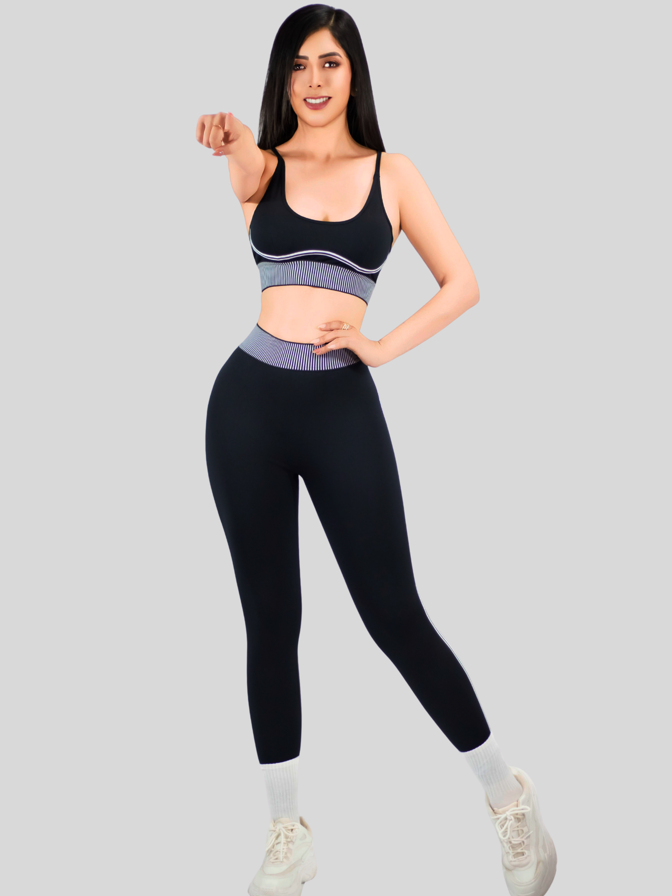 Foto 5 pulgar | Conjunto Deportivo 2 Piezas Top Y Leggings Conj-080 Negro Mujer Gym Yoga O Casual
