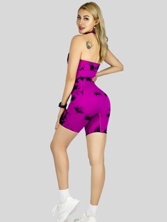 Foto 4 | Body Deportivo Mujer Enterizo Conj-078 Violeta Jumpsuit Gym Fitnes Yoga