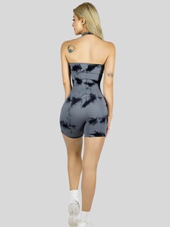 Foto 3 | Body Deportivo Mujer Enterizo Conj-078 Gris Oscuro Jumpsuit Gym Fitnes Yoga