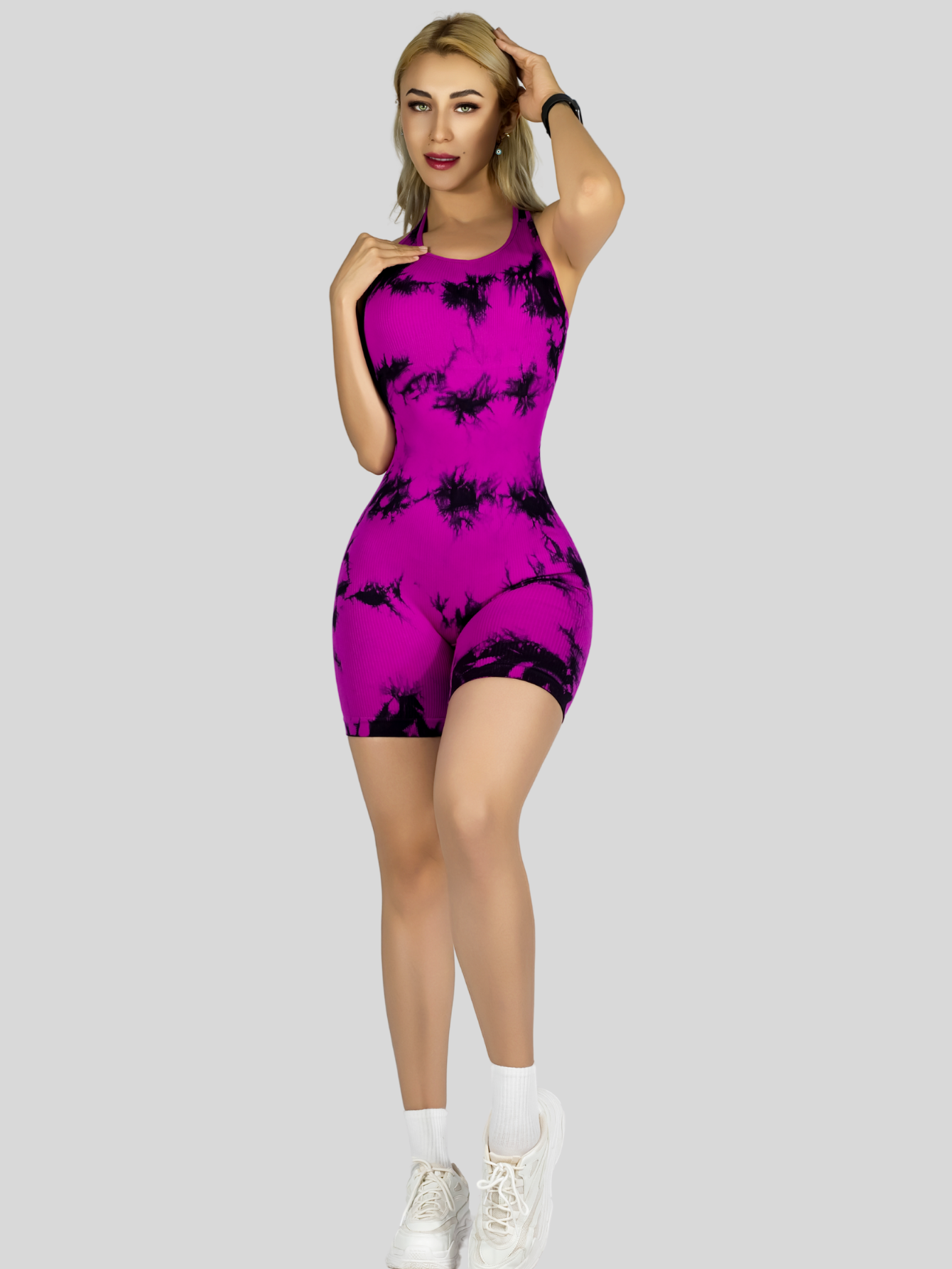 Foto 3 pulgar | Body Deportivo Mujer Enterizo Conj-078 Violeta Jumpsuit Gym Fitnes Yoga