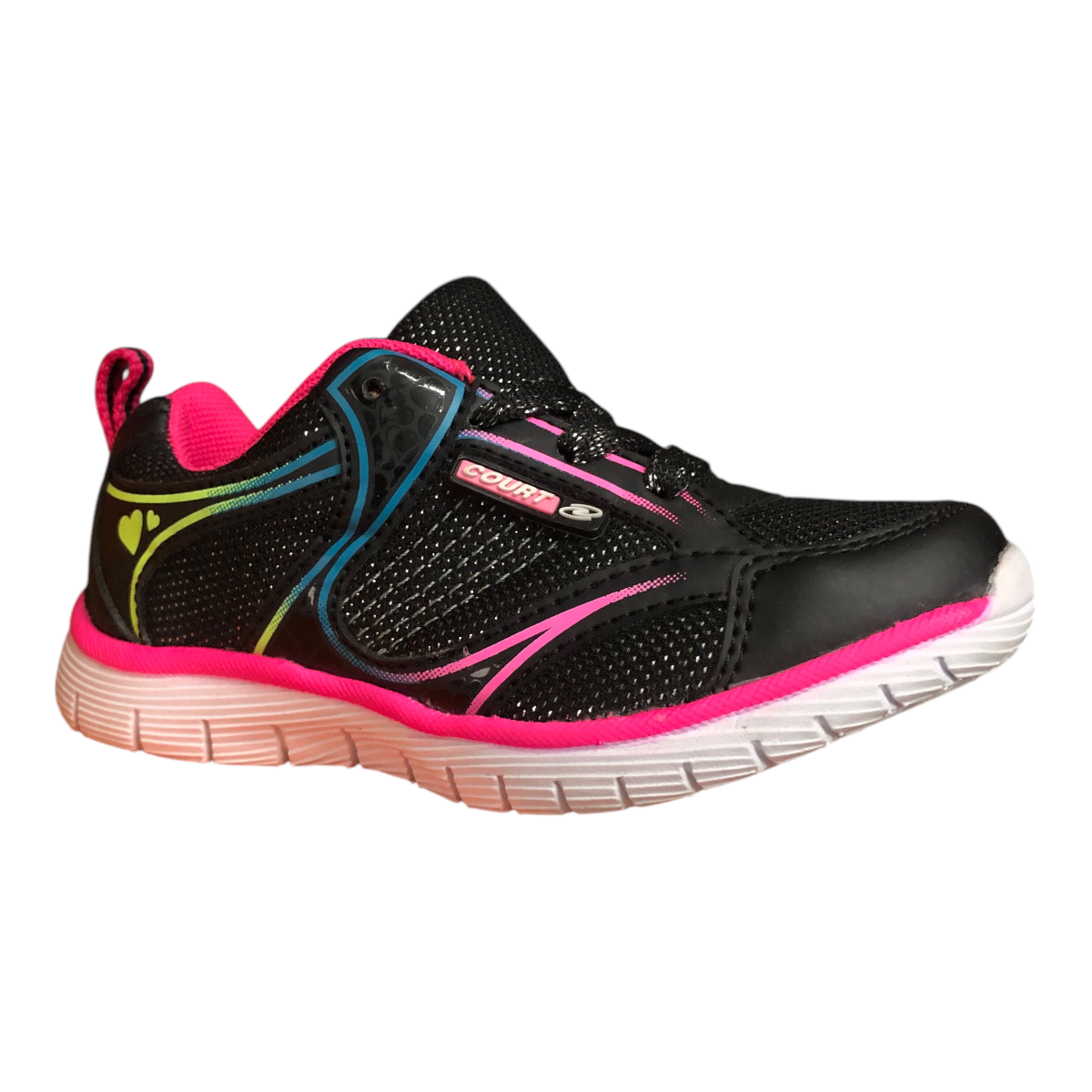 Foto 1 | Tenis Deportivo Negro/fiusha Para Niña Court