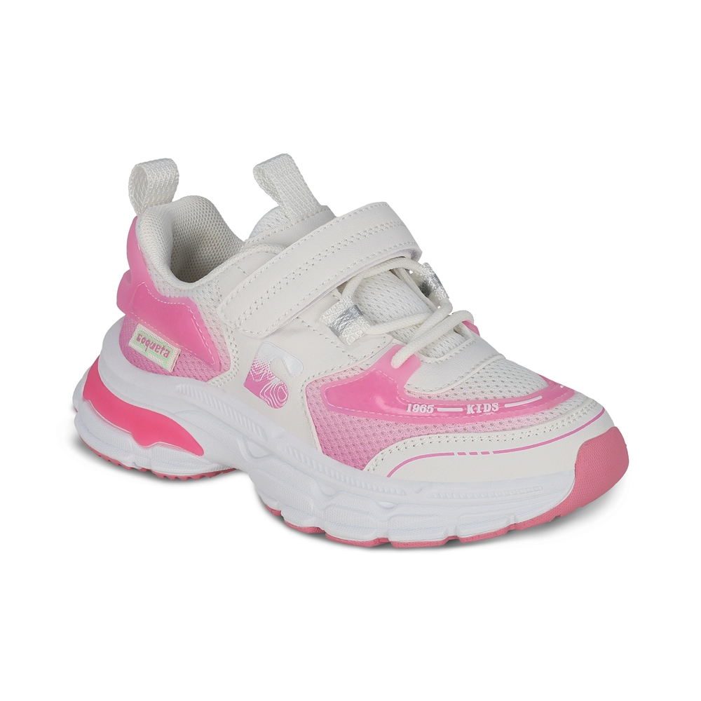 Foto 1 | Tenis Deportivos Color Rosa Para Niña Coqueta 203400-i Con Agujeta Elastica Y Velcro