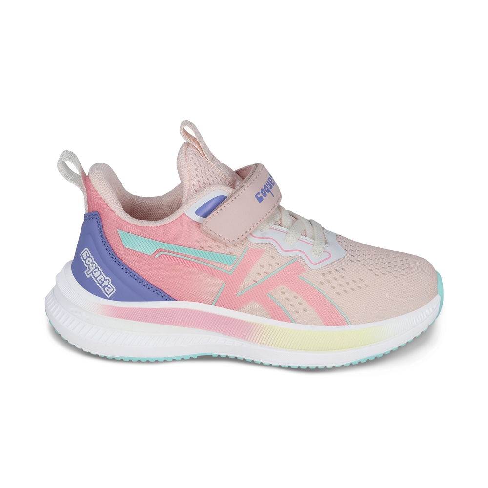 Foto 3 pulgar | Tenis Deportivos Para Niña Coqueta 203300-i Color Rosa Con Ajuste Velcro Y Agujeta Elastica