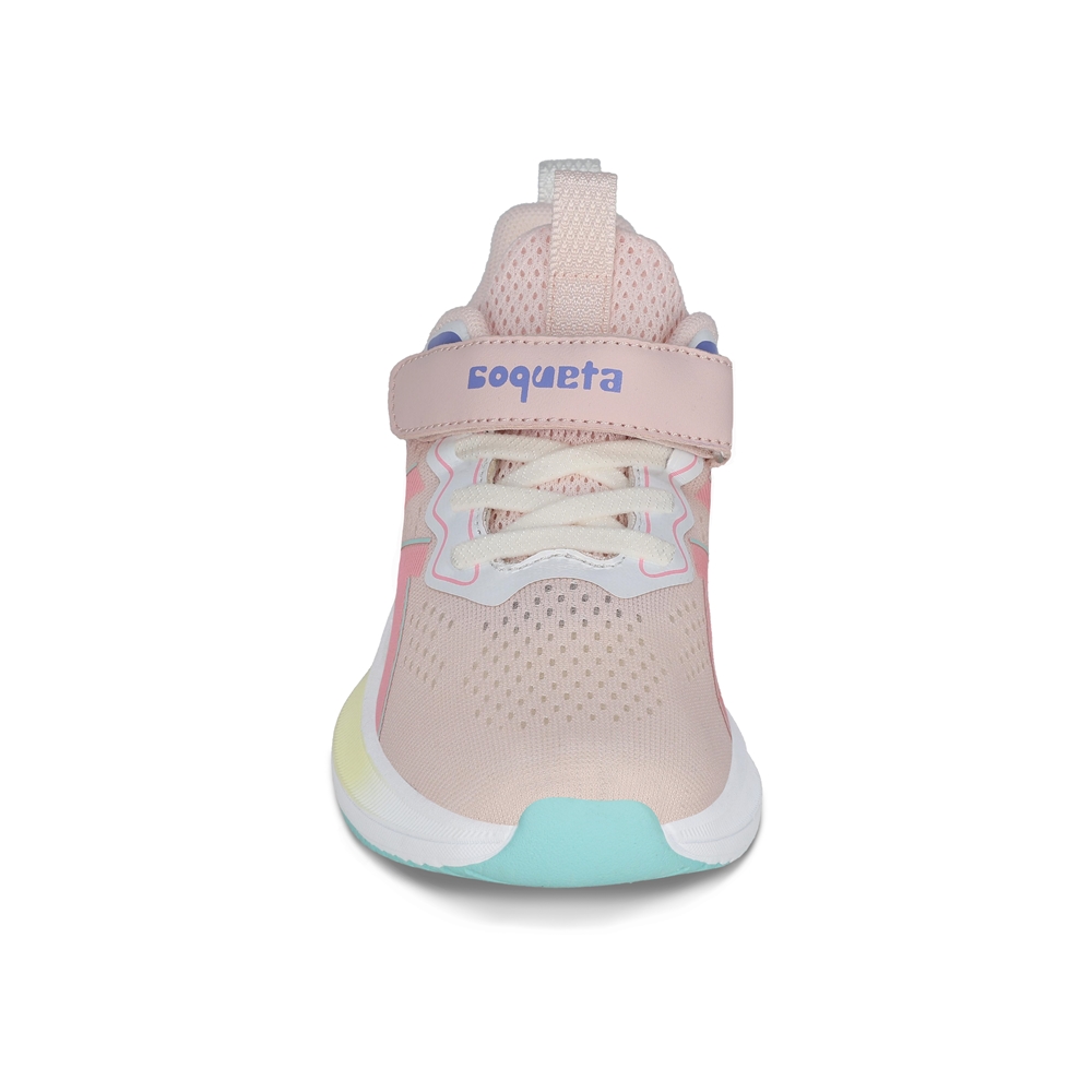 Foto 4 pulgar | Tenis Deportivos Para Niña Coqueta 203300-i Color Rosa Con Ajuste Velcro Y Agujeta Elastica