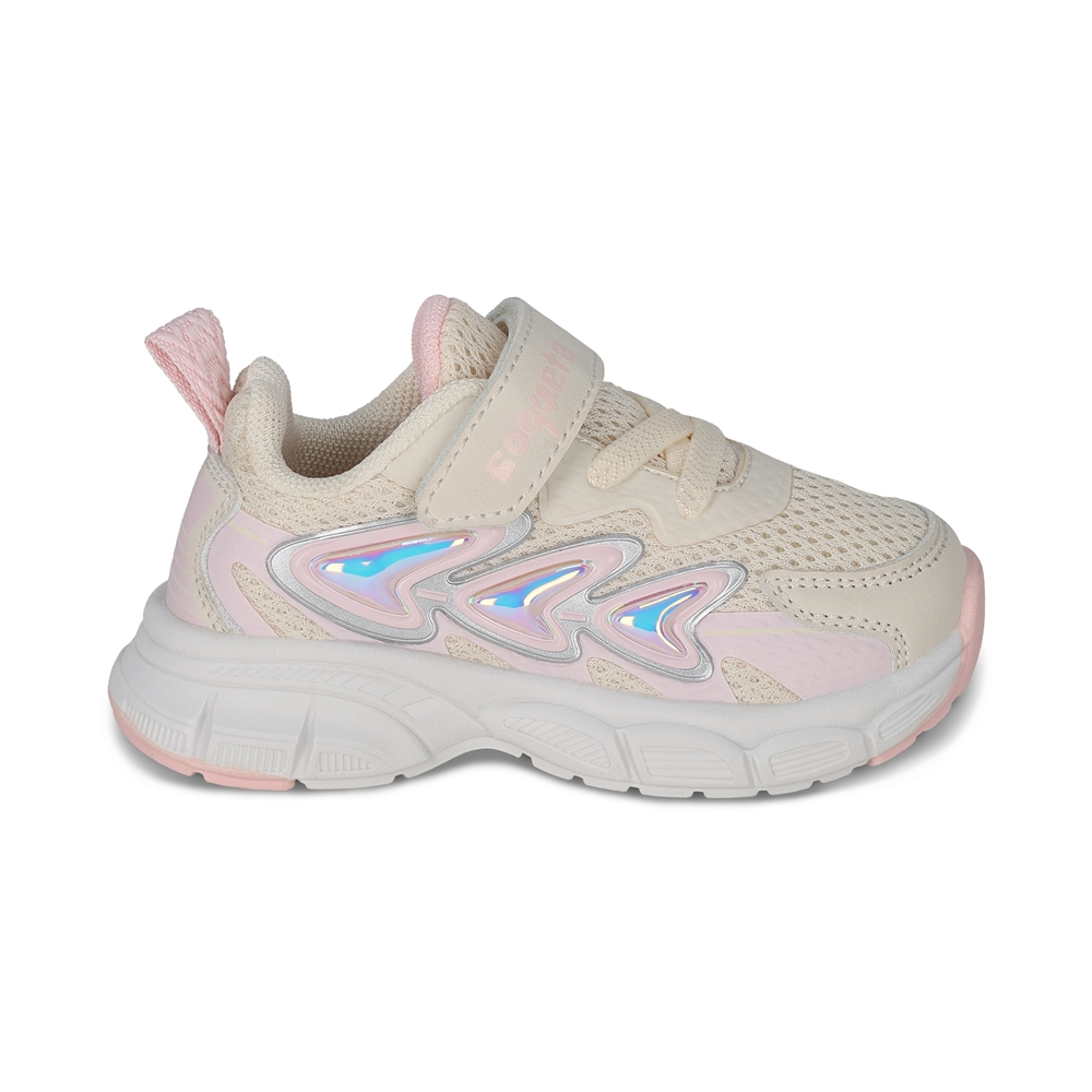 Foto 2 | Tenis Deportivos Coqueta Beige con Ajuste Velcro y Agujeta Elástica para Niña