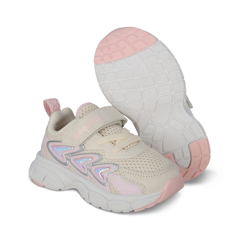 Foto 7 pulgar | Tenis Deportivos Coqueta Beige con Ajuste Velcro y Agujeta Elástica para Niña