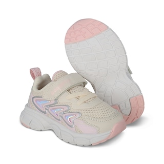 Foto 6 | Tenis Deportivos Coqueta Beige con Ajuste Velcro y Agujeta Elástica para Niña