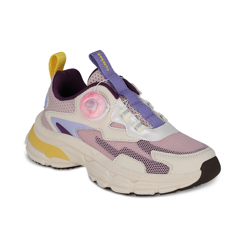 Tenis Deportivos Para Niña Coqueta 203401-u Color Morado Con Ajuste Twist And Pop