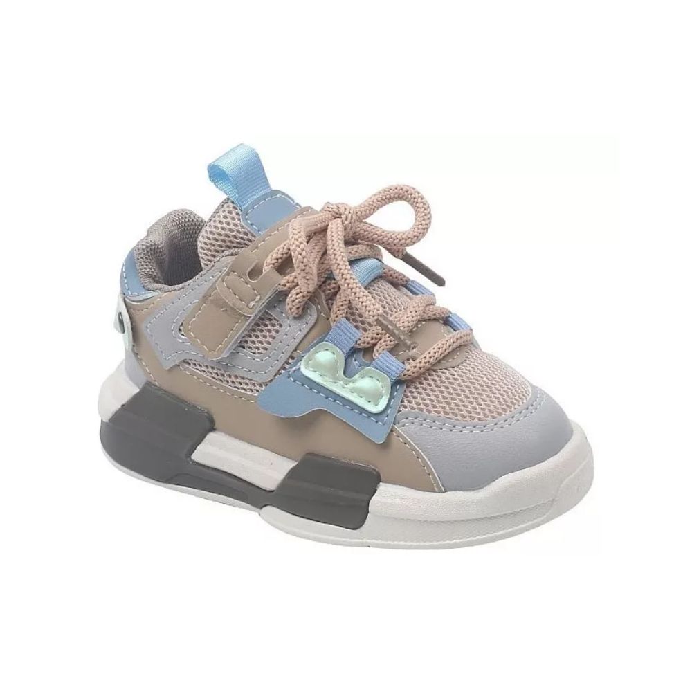 Foto 2 pulgar | Tenis Infantil Denali Para Niña Y Niño Fresh Gris Casual De Calidad Suela Suave