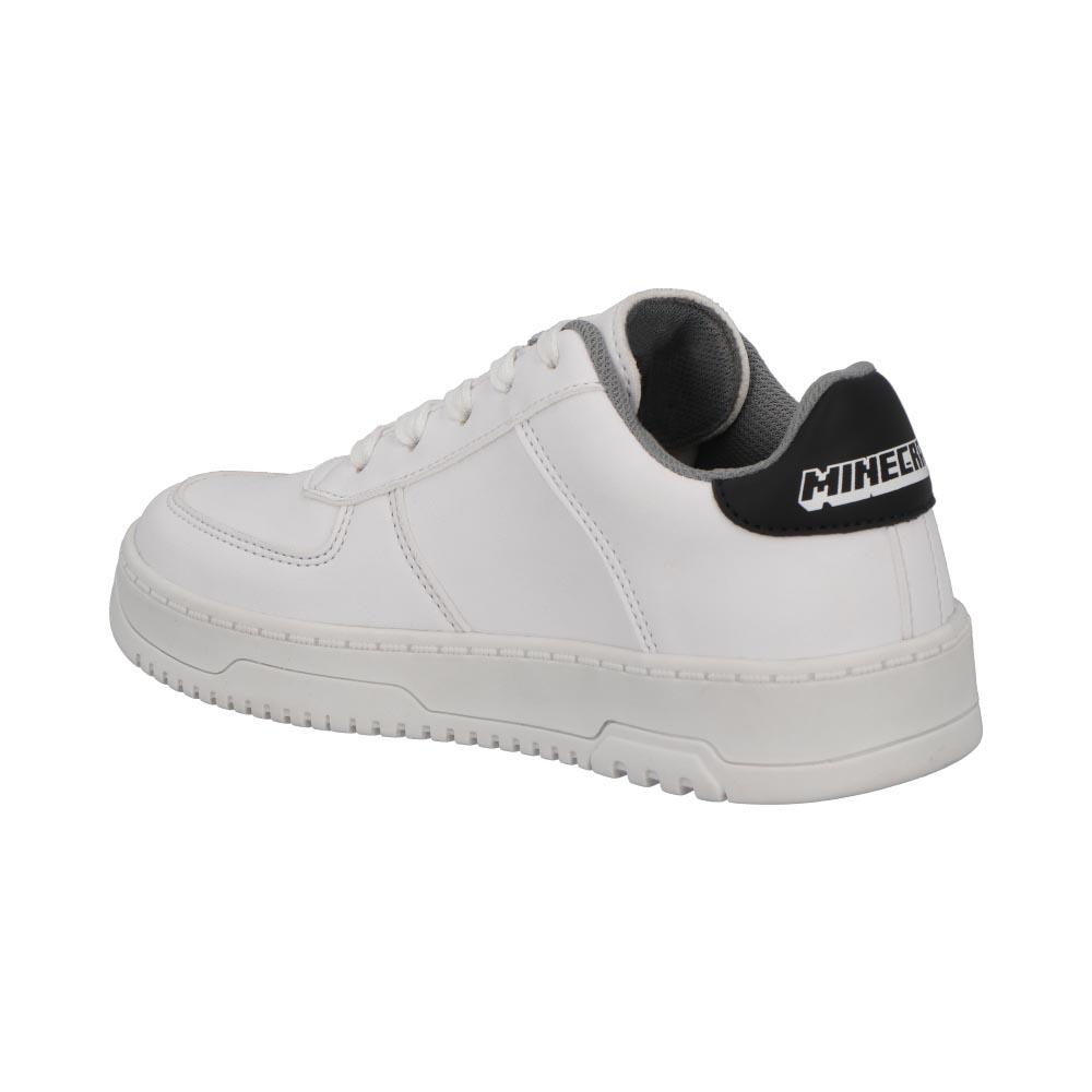 Foto 4 pulgar | Tenis Niño Minecraft Sinteticos Comodos Agujetas Casuelas Urbanos Blanco