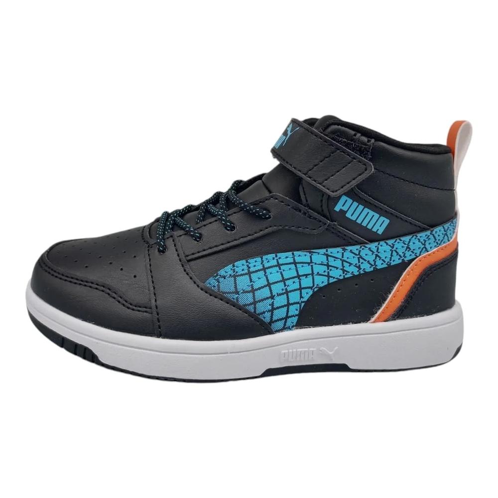 Foto 2 pulgar | Tenis Puma Rebound V6 Mid Techie PS Negros para Niños