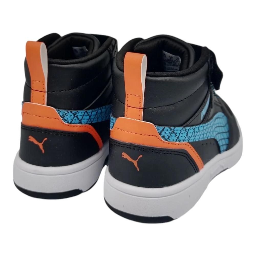 Foto 5 pulgar | Tenis Puma Rebound V6 Mid Techie PS Negros para Niños