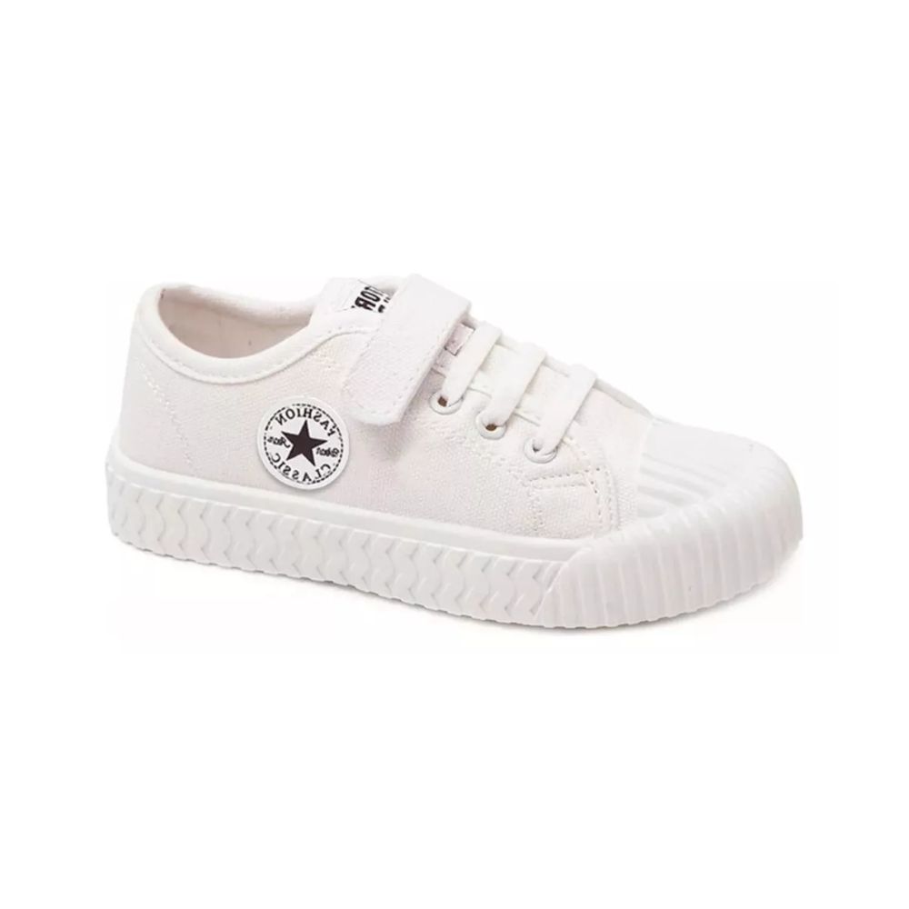 Tenis Denali Shell Blanco Infantil Niño Niña Lona Casuales De Moda