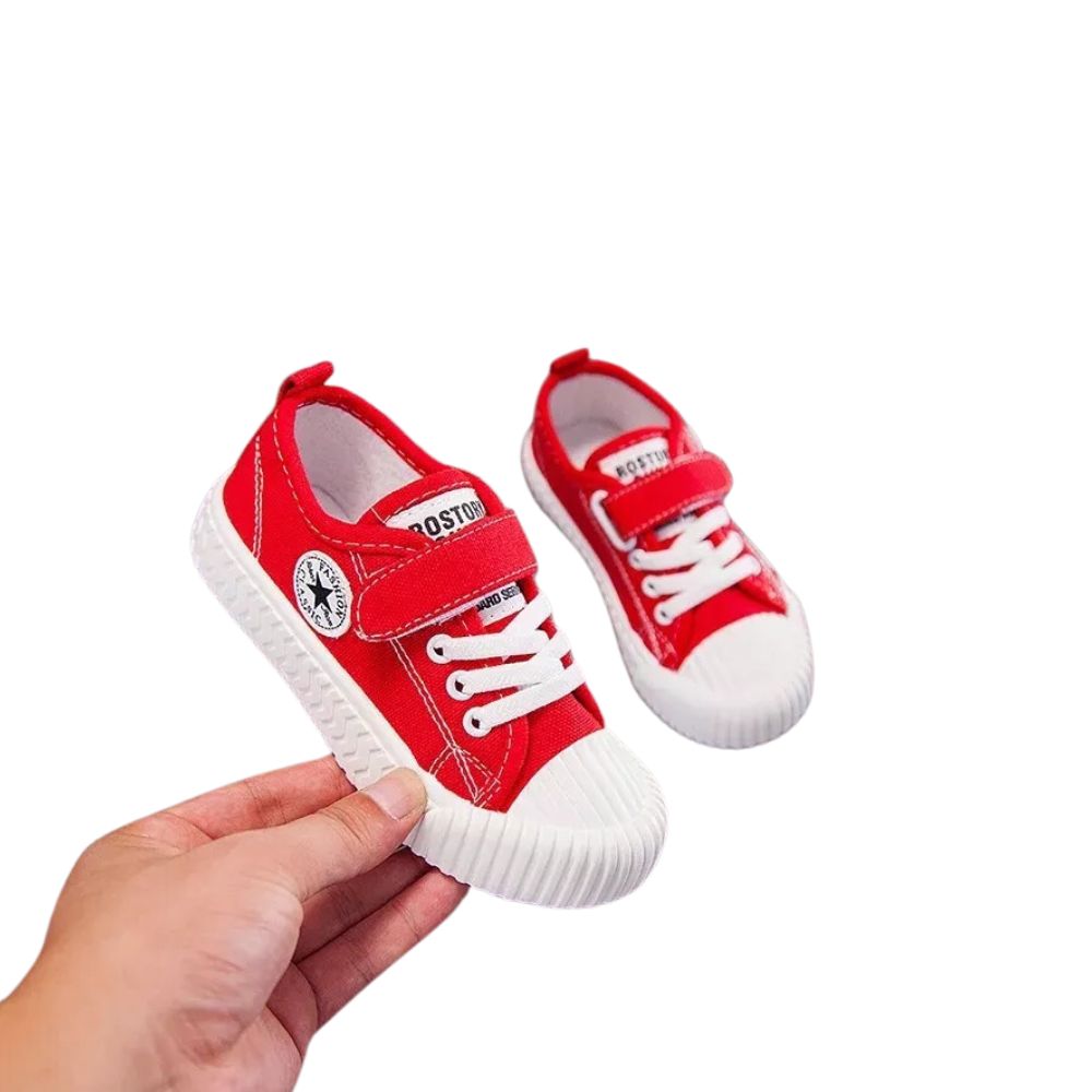 Foto 2 | Tenis Denali Shell Rojo Infantil Niño Niña Lona Casuales De Moda