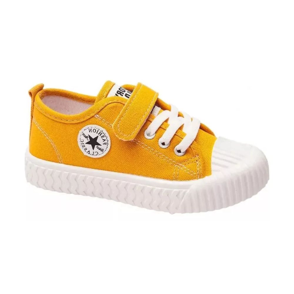 Tenis Denali Shell Mostaza Infantil Niño Niña Lona Casuales De Moda