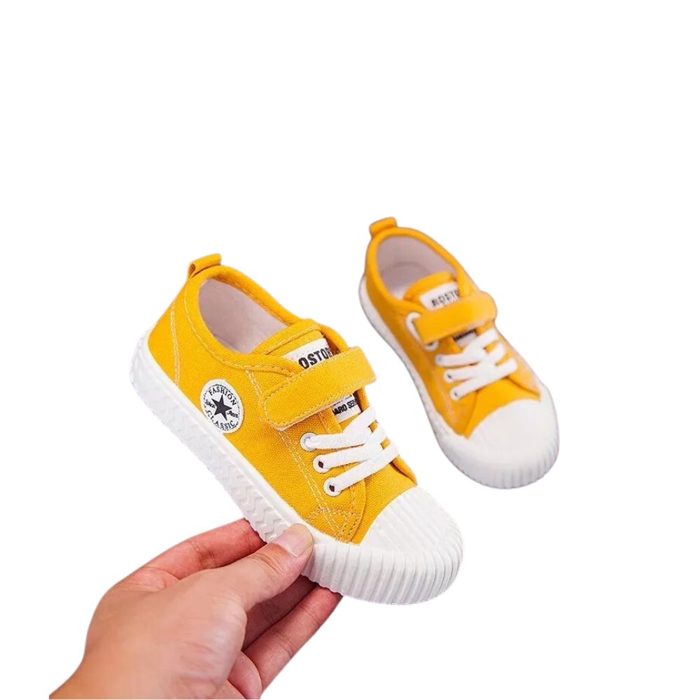 Foto 4 pulgar | Tenis Denali Shell Mostaza Infantil Niño Niña Lona Casuales De Moda