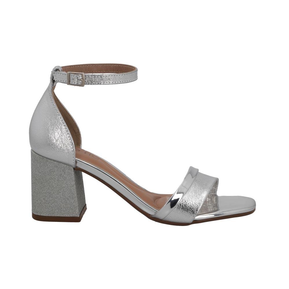 Foto 1 | Zapatillas Beira Rio Comodas Tacon Bajo Correa Formal Plateado