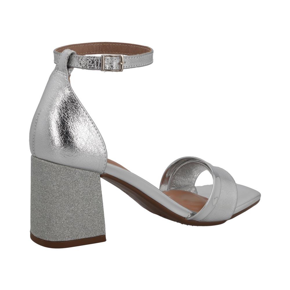 Foto 4 pulgar | Zapatillas Beira Rio Comodas Tacon Bajo Correa Formal Plateado