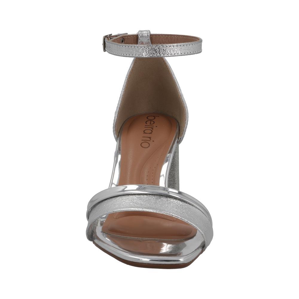 Foto 5 pulgar | Zapatillas Beira Rio Comodas Tacon Bajo Correa Formal Plateado