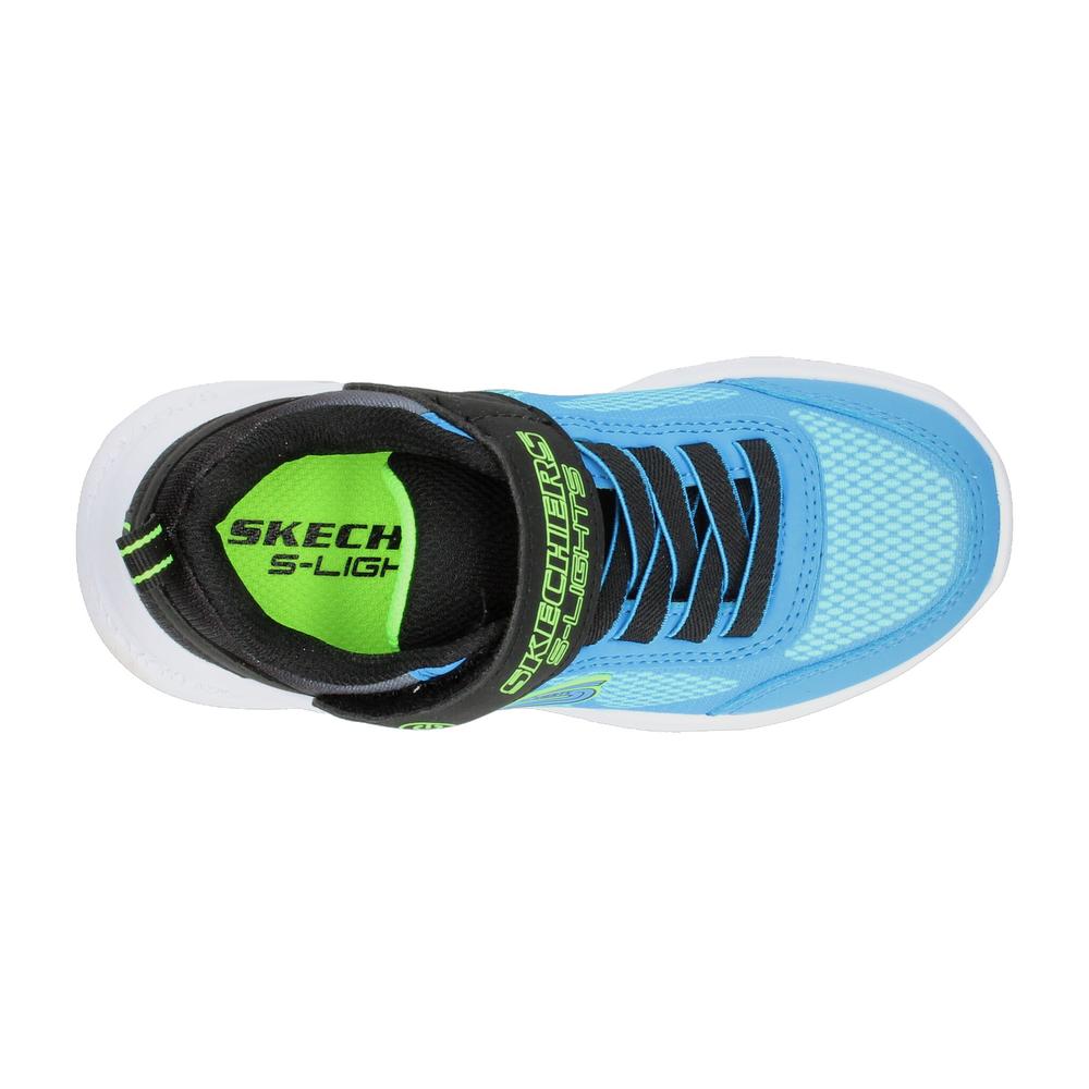 Foto 9 pulgar | Tenis Skechers Meteor-lights Azul Para Niño T17-22 [ske1040] Azul