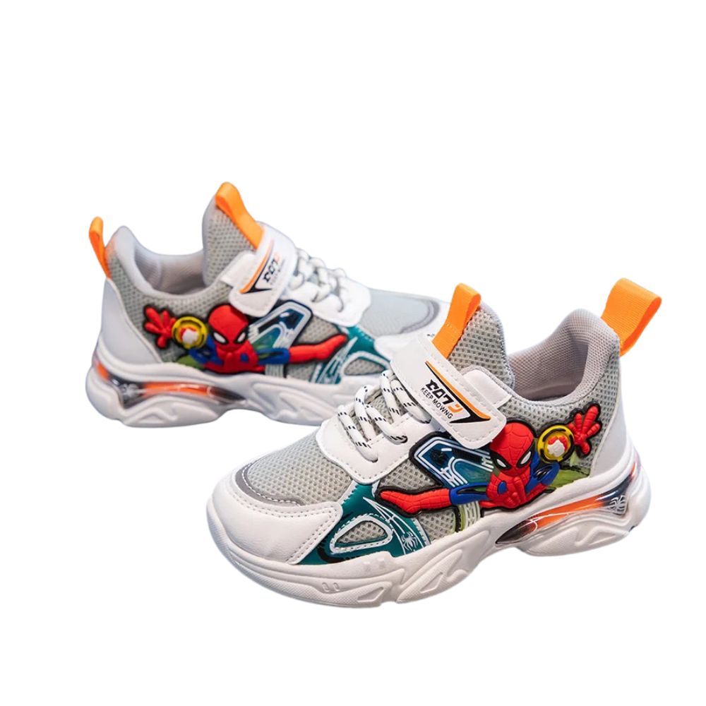 Foto 4 pulgar | Tenis Infantil Deportivo Denali Spider Blanco Para Niño Con Ajuste De Velcro