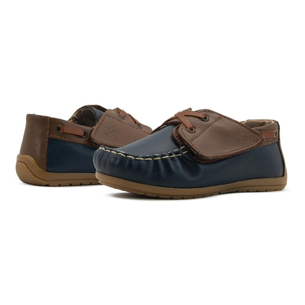 Foto 4 pulgar | Zapatito Mocasin Niño Karsten Piel Soporte Arco 12-17 Azul Marino