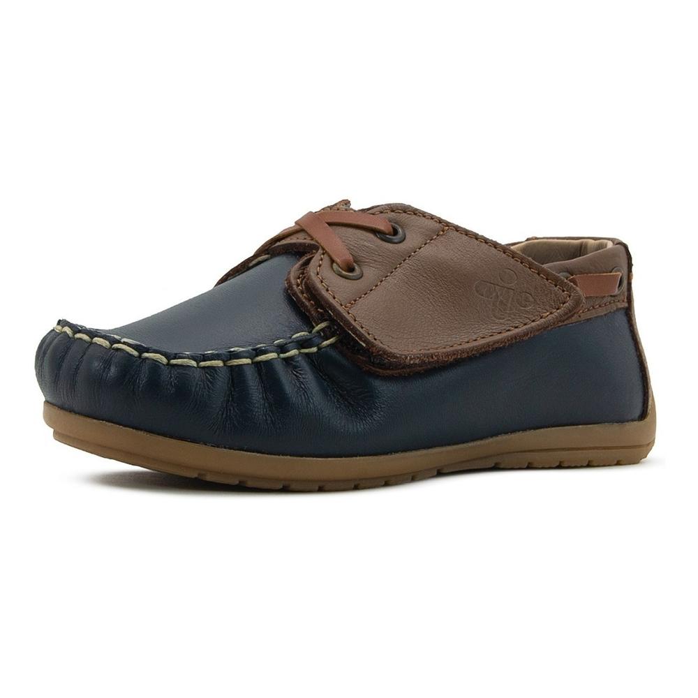 Foto 5 pulgar | Zapatito Mocasin Niño Karsten Piel Soporte Arco 12-17 Azul Marino