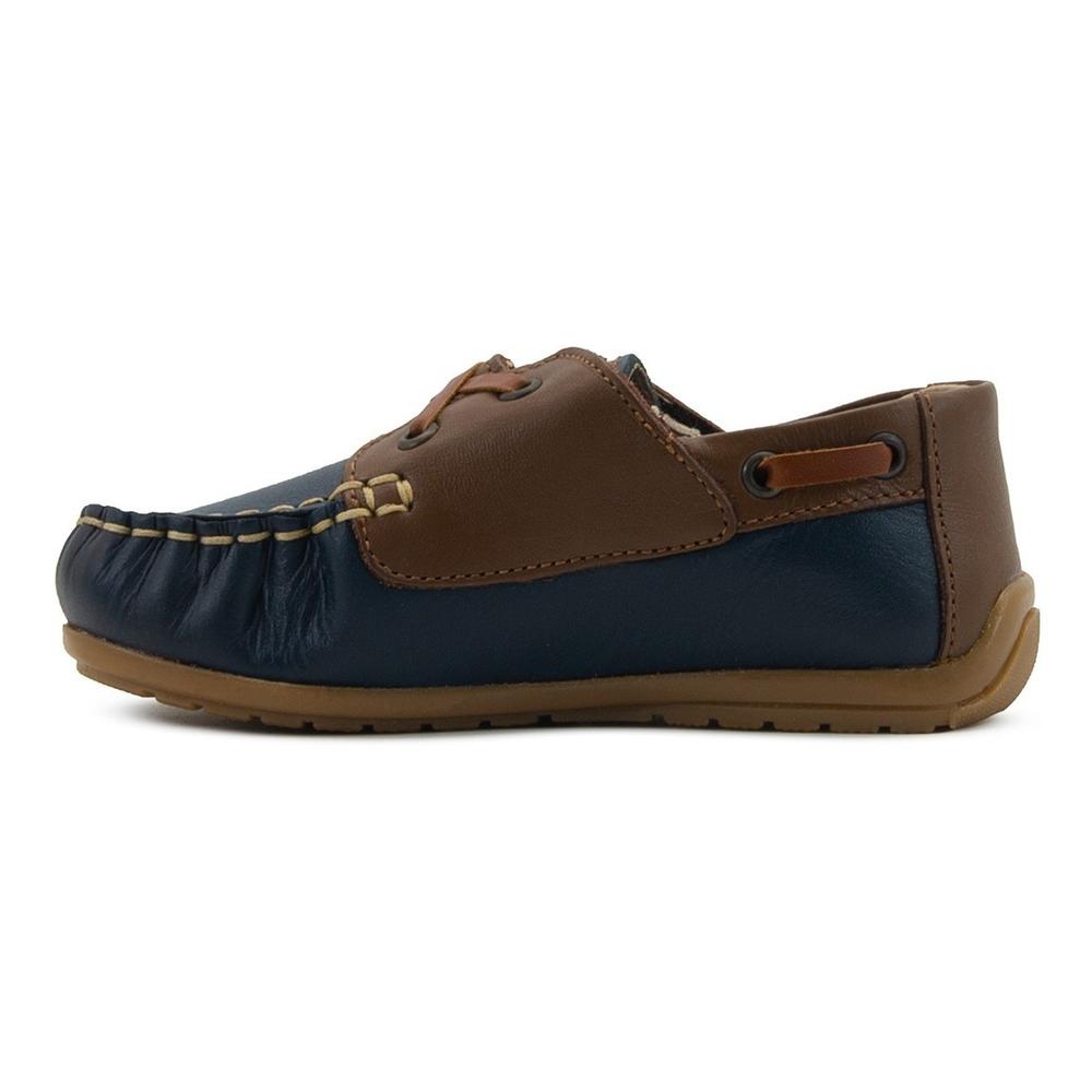 Foto 6 pulgar | Zapatito Mocasin Niño Karsten Piel Soporte Arco 12-17 Azul Marino