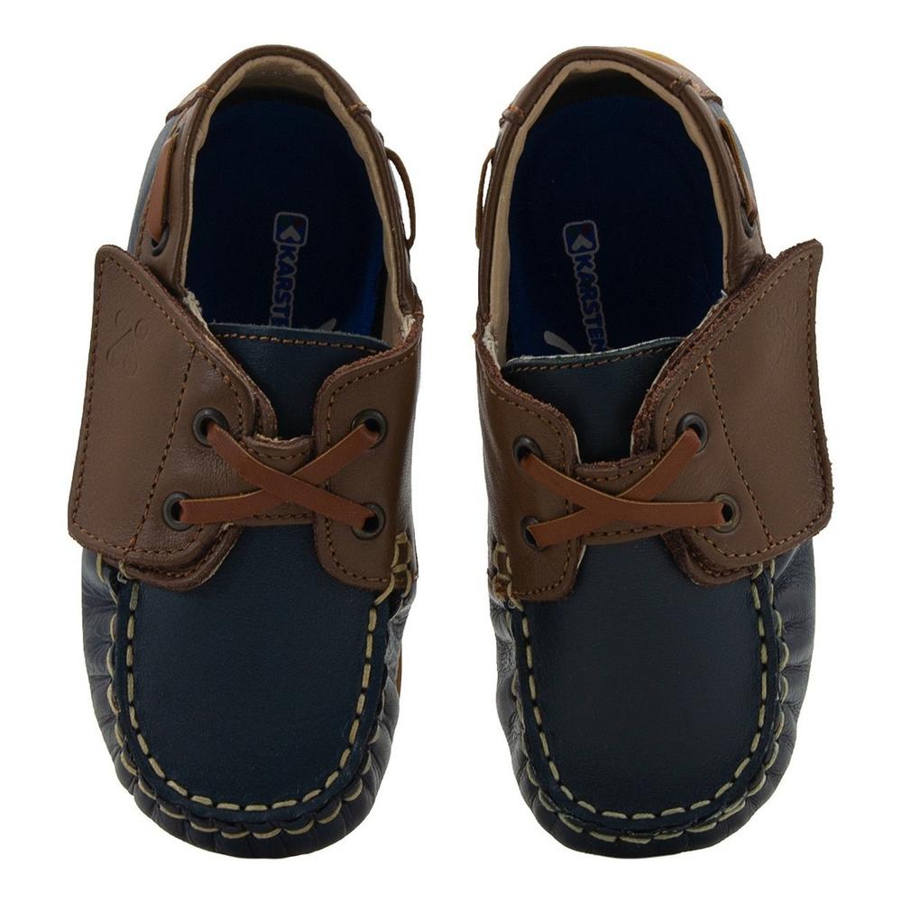 Foto 8 pulgar | Zapatito Mocasin Niño Karsten Piel Soporte Arco 12-17 Azul Marino