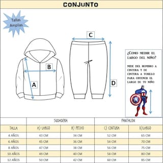 Foto 8 | Conjunto Pants Marvel con Gorro Estampado Diseño de Thor
