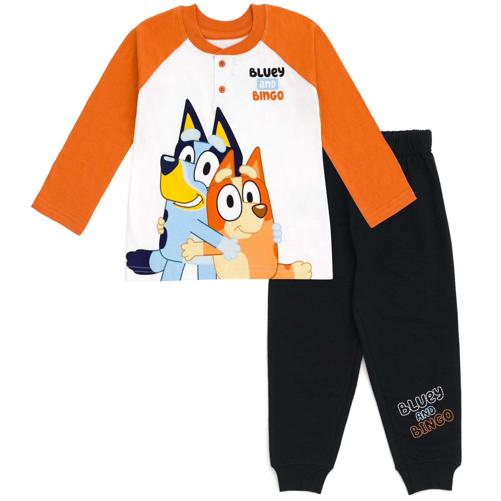 Conjunto De Ropa Bluey Bingo Little Boys, Camiseta Y Pantalones Henley - Venta Internacional.