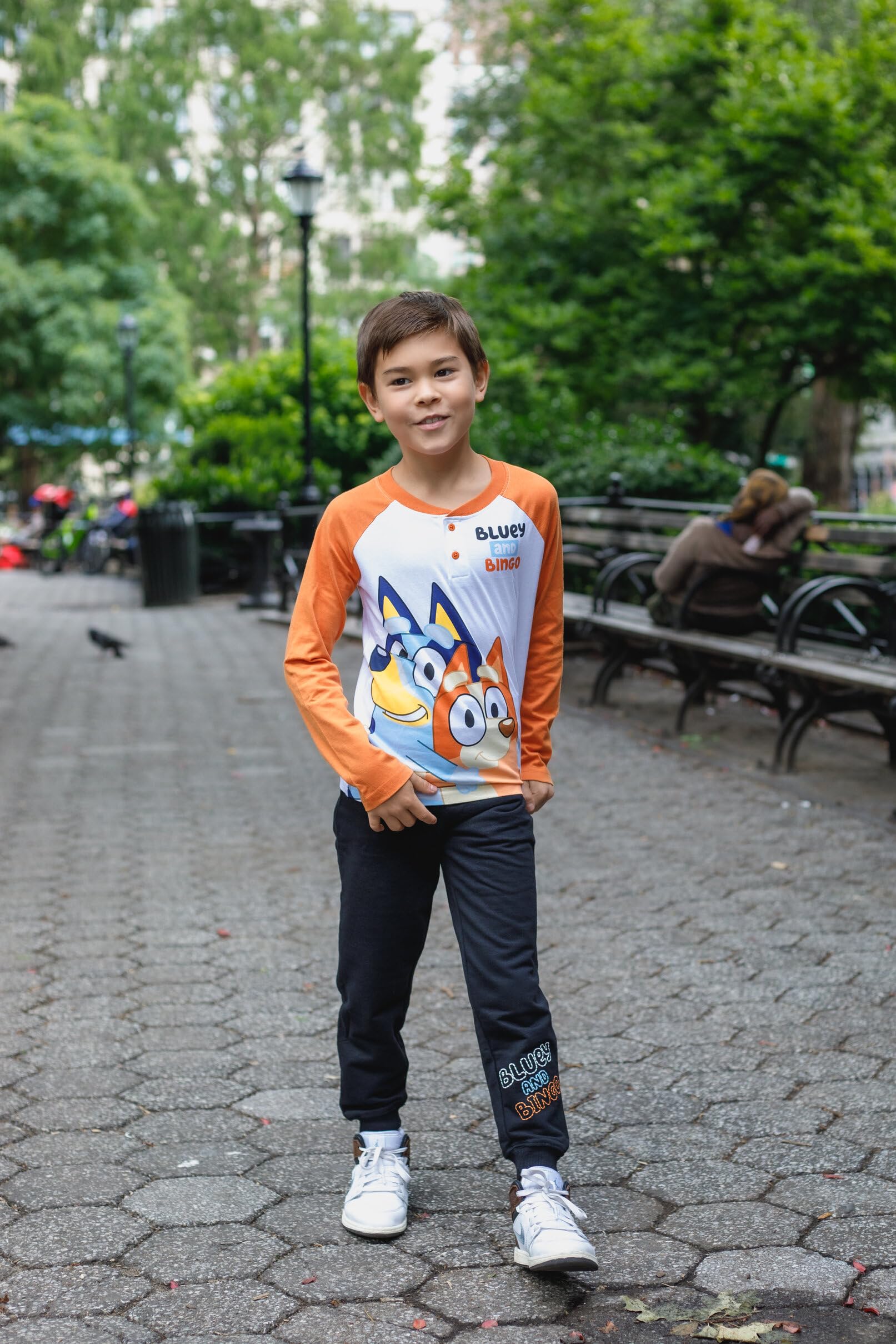 Foto 2 | Conjunto De Ropa Bluey Bingo Little Boys, Camiseta Y Pantalones Henley - Venta Internacional.