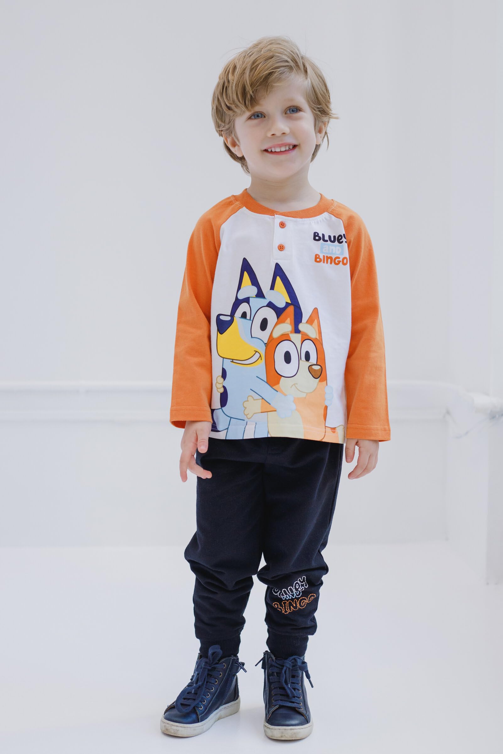 Foto 6 pulgar | Conjunto De Ropa Bluey Bingo Little Boys, Camiseta Y Pantalones Henley - Venta Internacional.