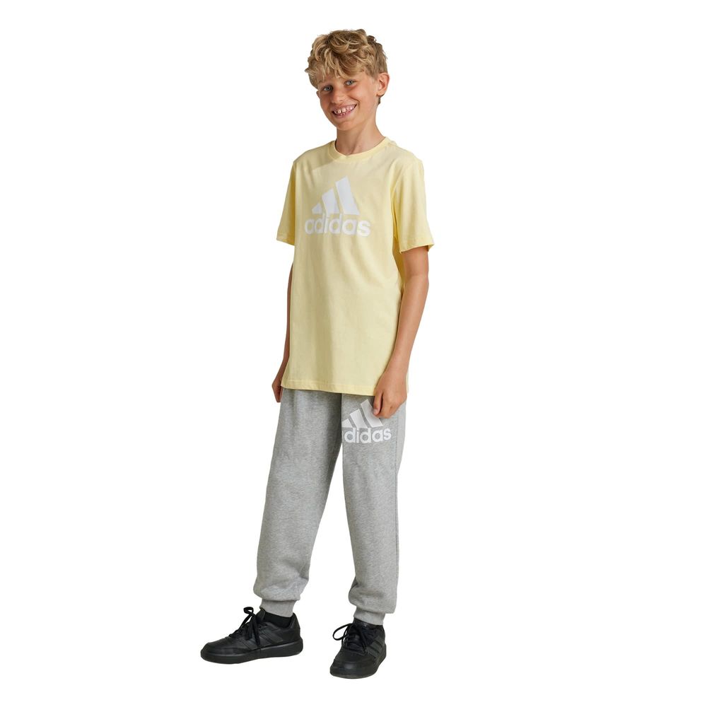 Foto 3 pulgar | Pants Essentials Regular Fit Logo Grande De Algodón Adidas Gris Niños