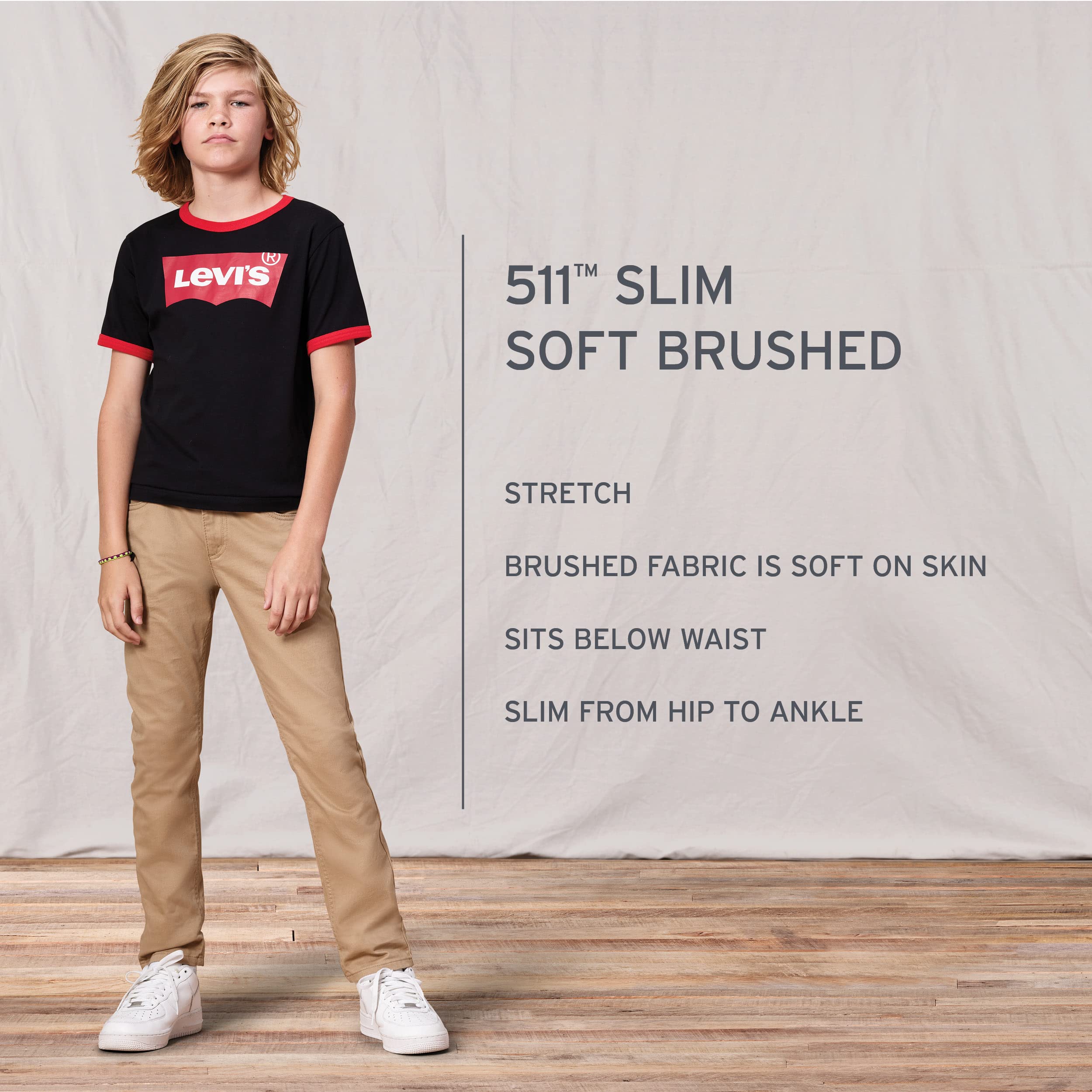 Foto 8 pulgar | Pantalones Levi's 511 Slim Fit Uniform Para Niños Dark Gull Grey 10 - Venta Internacional.