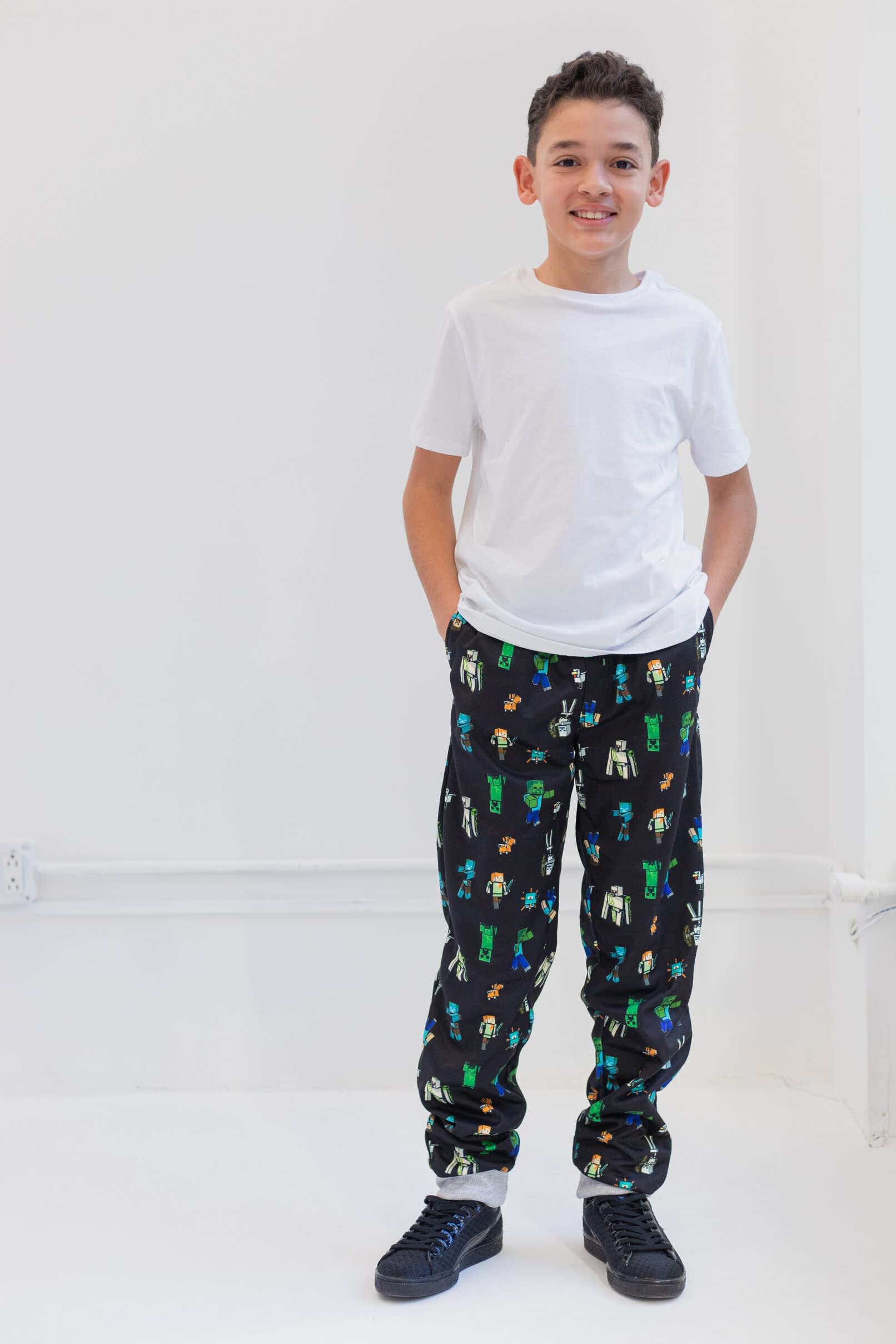 Foto 5 pulgar | Pantalones Minecraft Creeper Zombie Steve Para Niños Pequeños De 7 A 8 Años - Venta Internacional.