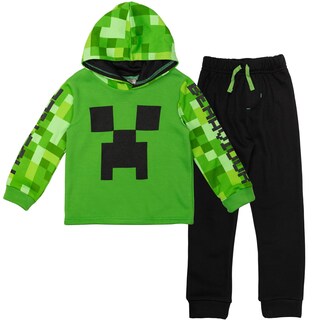 Foto 1 | Conjunto De Ropa Minecraft Creeper Little Boys, Sudadera Con Capucha Y Pantalones - Venta Internacional.