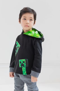 Foto 2 | Sudadera Con Capucha Y Pantalones Outfit Minecraft Creeper Para Niños Pequeños - Venta Internacional.