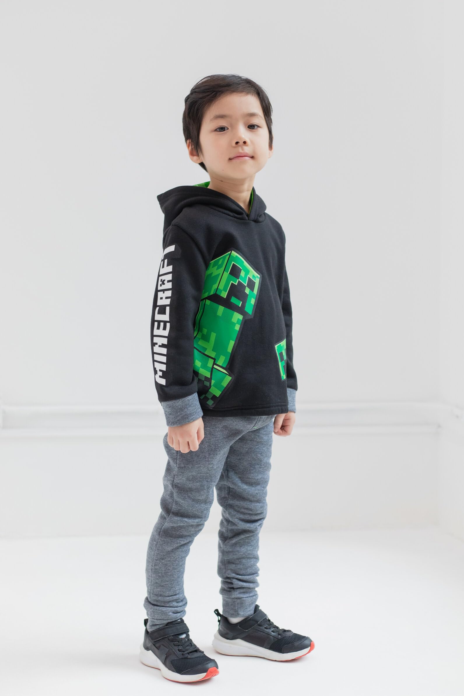 Foto 6 pulgar | Sudadera Con Capucha Y Pantalones Outfit Minecraft Creeper Para Niños Pequeños - Venta Internacional.